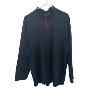 Spyder Active Men's Black 1/4 Zip Long Sleeve Pullover Shirt XXL T TG
